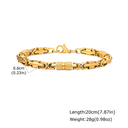 ZUPHAR Bold Gold Chain Bracelet for Men – Stainless Steel Streetwear
