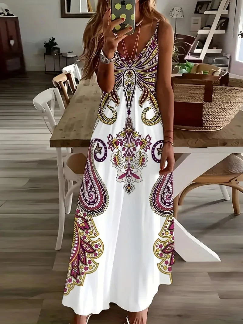 ZUPHAR™ Boho V-Neck Summer Maxi Dress