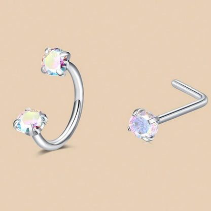 ZUPHAR CZ Nose Rings & Studs Set – Stainless Steel Body Jewelry 18G