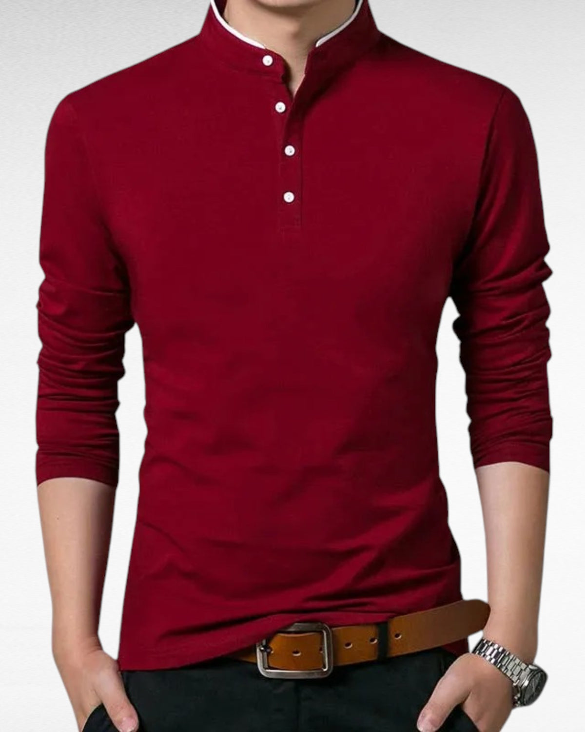 ZUPHAR™ Business Casual Long Sleeve Polo Shirt