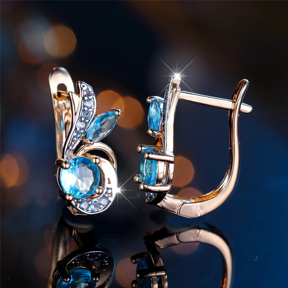 ZUPHAR Gold Crystal Zircon Hoop Earrings – Cubic Zirconia, Women's Fashion Jewelry