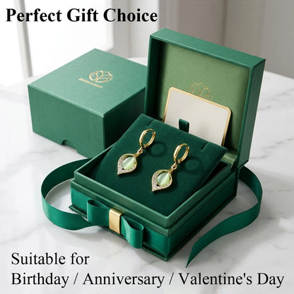 ZUPHAR | Angel Eyes Cat Eye Stone Drop Earrings – Titanium Steel, Waterproof & Gold Plated