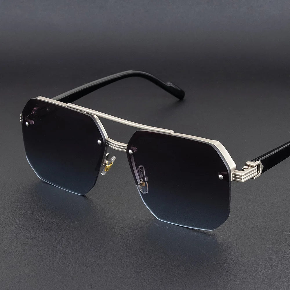 ZUPHAR Retro Double Bridge Sunglasses – UV400 Metal Frame Unisex