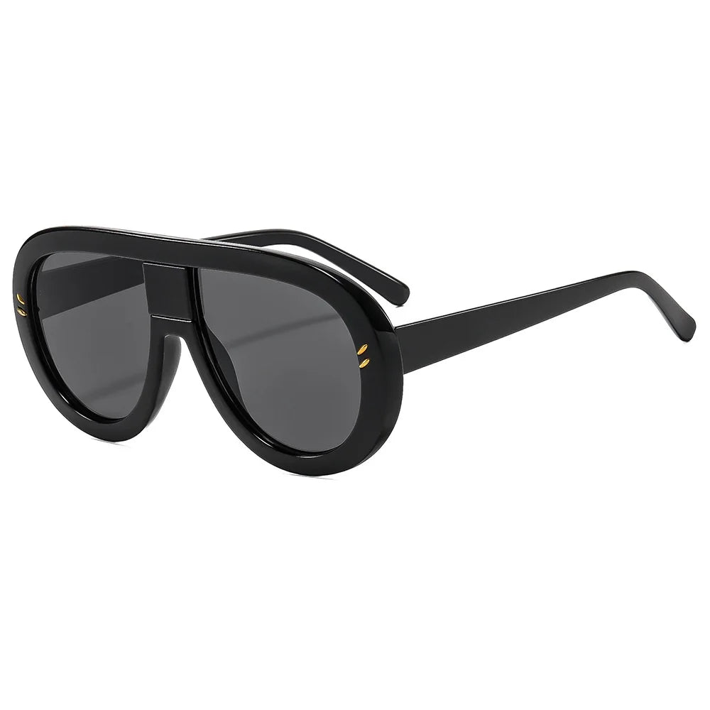 Rivet Oversized Shield Sunglasses