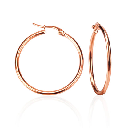 ZUPHAR Gold Stainless Steel Hoop Earrings | Classic Circle Ear Jewelry for Women & Men
