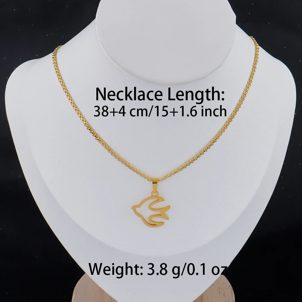 Gold Girl Silhouette Pendant Necklace - 18K Gold Plated Stainless Steel | Gift for Men & Women