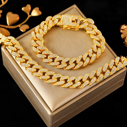 Cuban Chain Necklace & Bracelet Set — Women | ZUPHAR