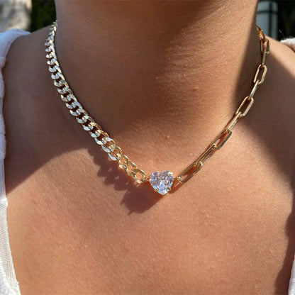 Women’s Layered Gold-Tone Heart & Coin Pendant Necklace