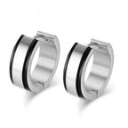 Blue Stainless Steel Hoop Earrings