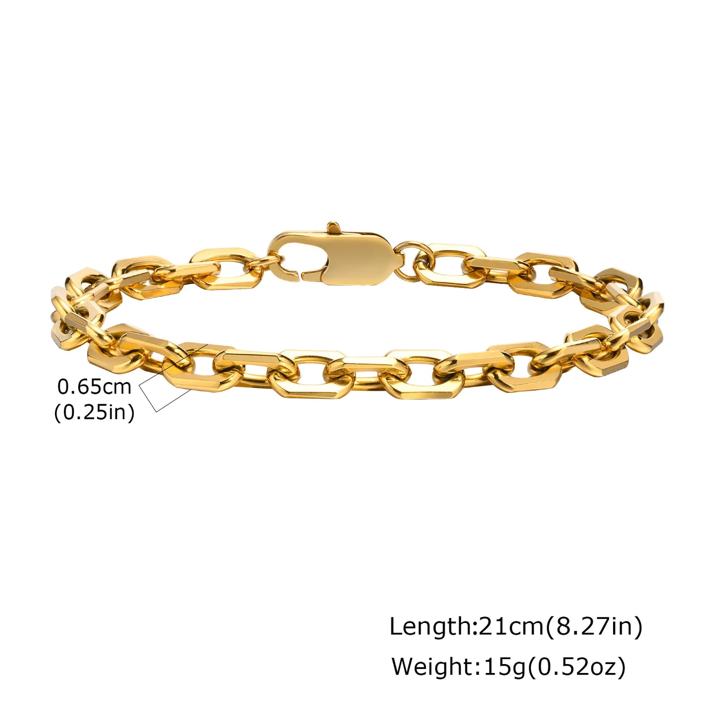 ZUPHAR Bold Gold Chain Bracelet for Men – Stainless Steel Streetwear
