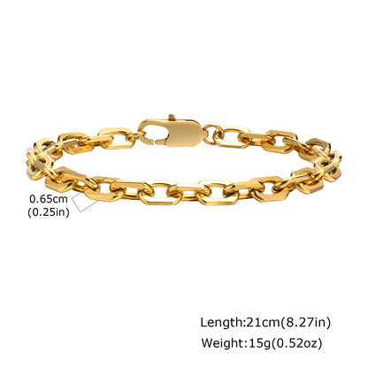 ZUPHAR Bold Gold Chain Bracelet for Men – Stainless Steel Streetwear