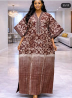 African Print Kaftan Maxi Dress