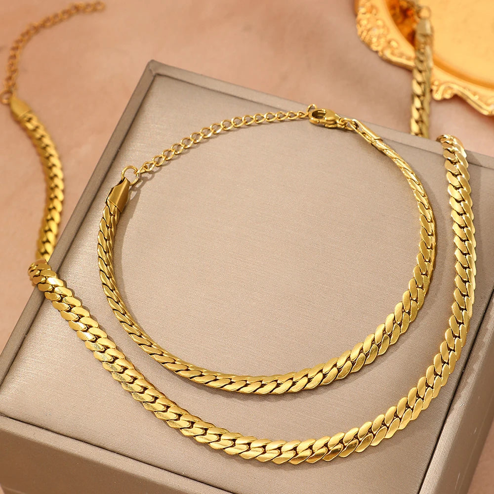 ZUPHAR™ Golden Luxe Necklace & Bracelet Set