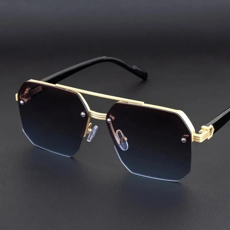 ZUPHAR Retro Double Bridge Sunglasses – UV400 Metal Frame Unisex