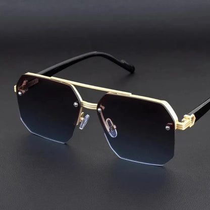 ZUPHAR Retro Double Bridge Sunglasses – UV400 Metal Frame Unisex