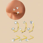 CZ Nose Rings & Studs Set