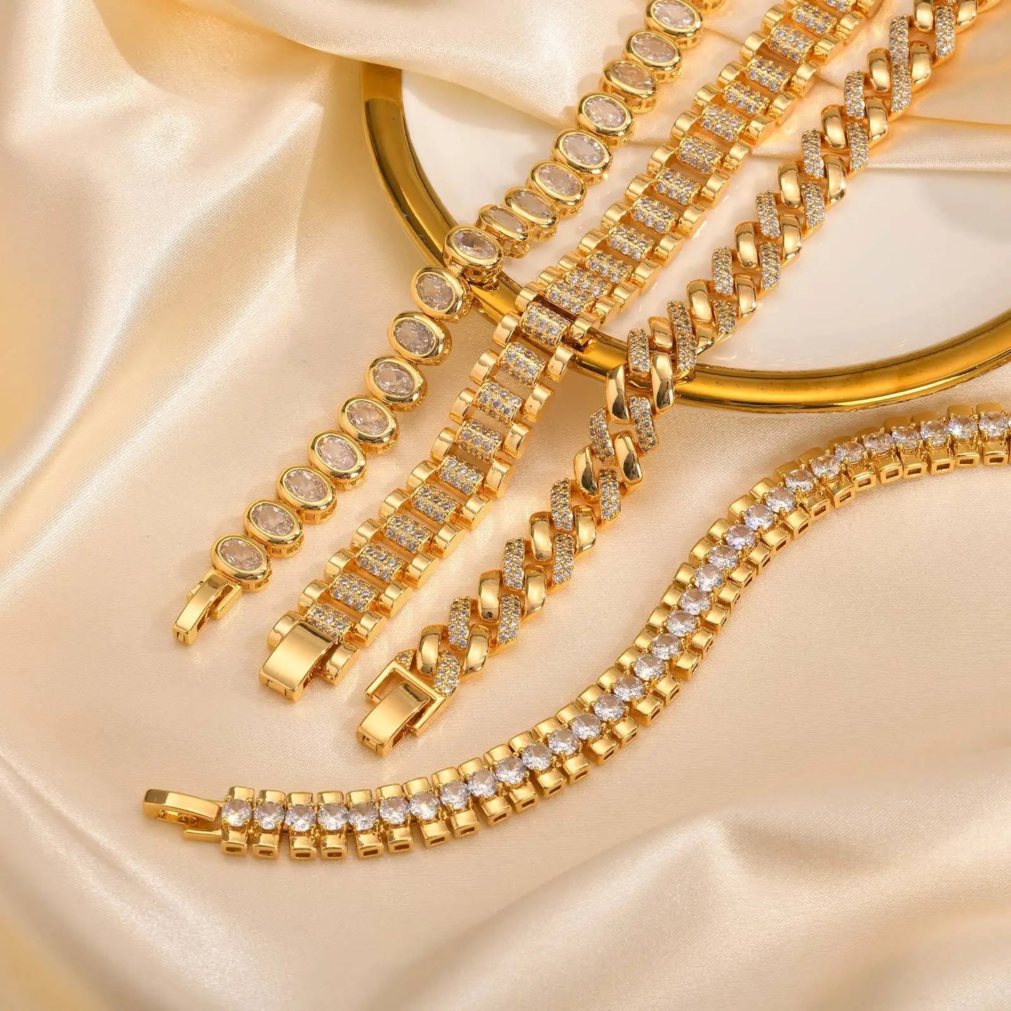 ZUPHAR™ Luxe Crystal Gold Chain Bracelet