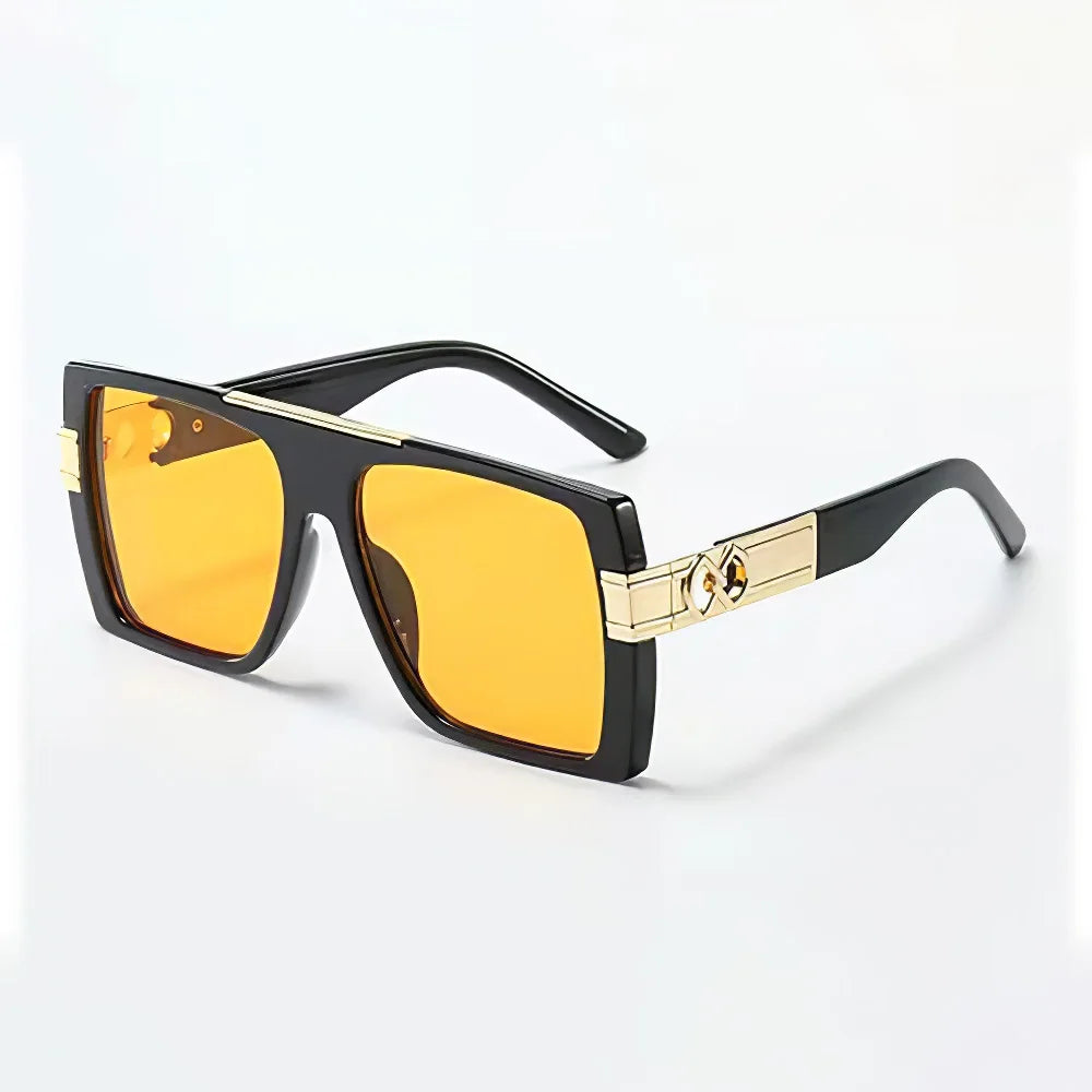 Vintage Square Sunglasses for Women - Gold Decoration | UV400 Anti-Reflective