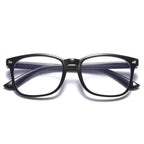 Classic unisex rectangle blue light glasses with plastic frame