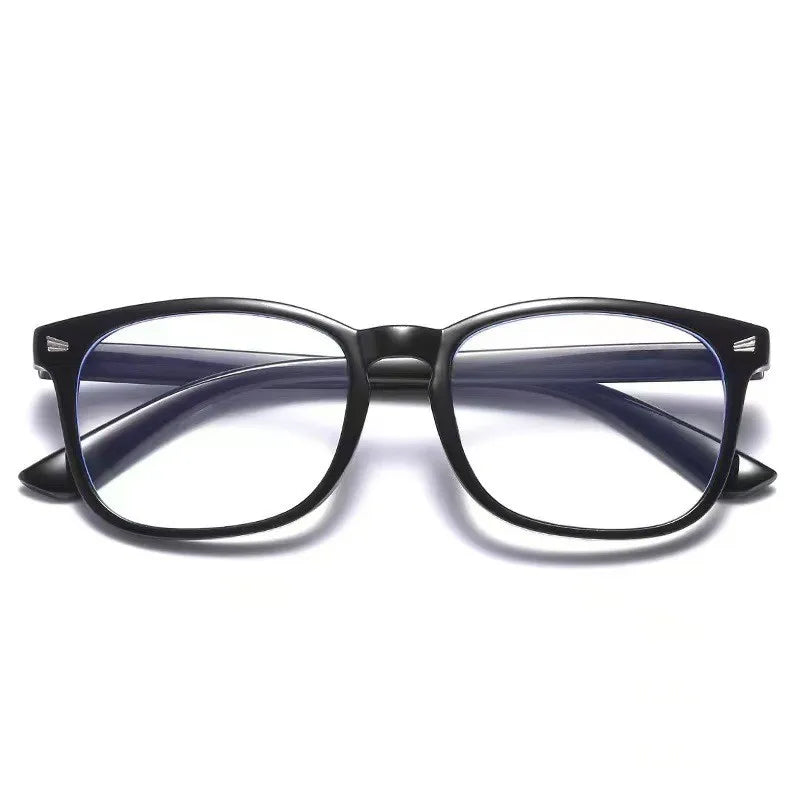 Classic unisex rectangle blue light glasses with plastic frame