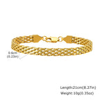 ZUPHAR™ Bracelet chaîne doré en acier inoxydable