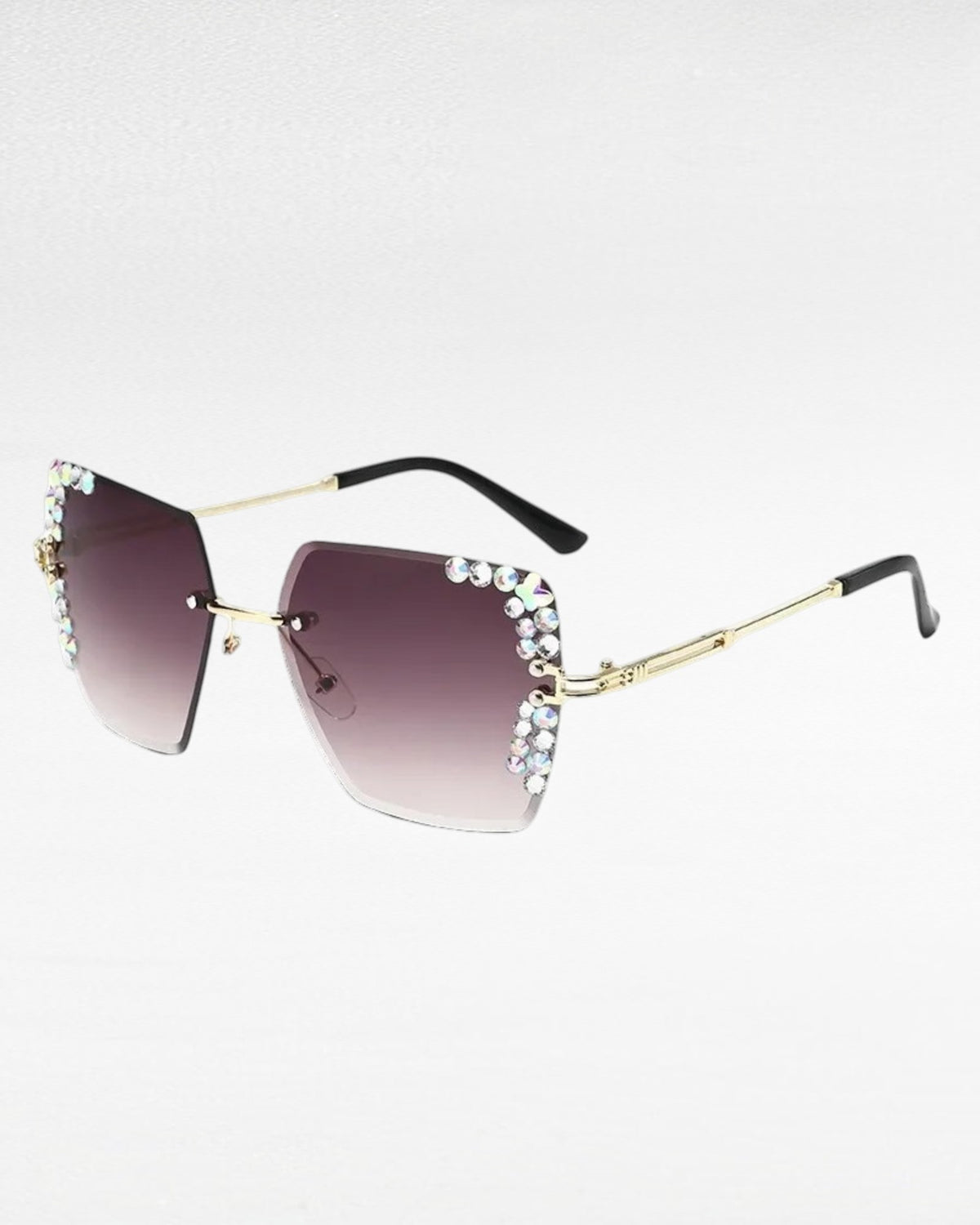 Crystal Frameless Sunglasses – Mirror Lens | Women's Fashion Eyewear