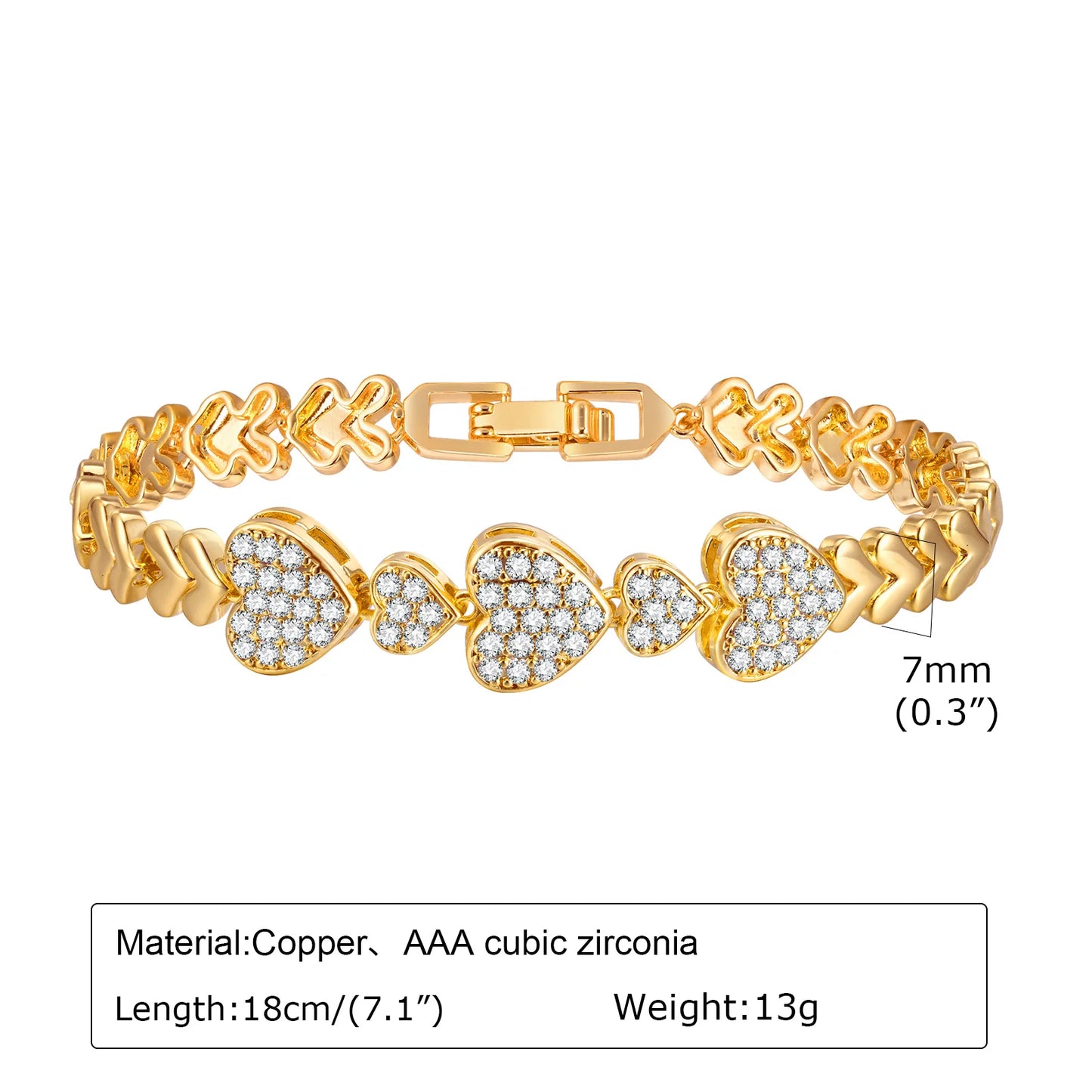 ZUPHAR™ Luxe Crystal Gold Chain Bracelet