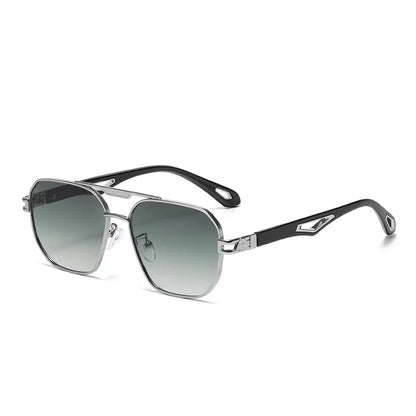 Vintage Square Sunglasses Men — Double Bridge UV400