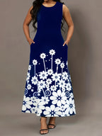 ZUPHAR™ Black Floral Sleeveless A-Line Dress
