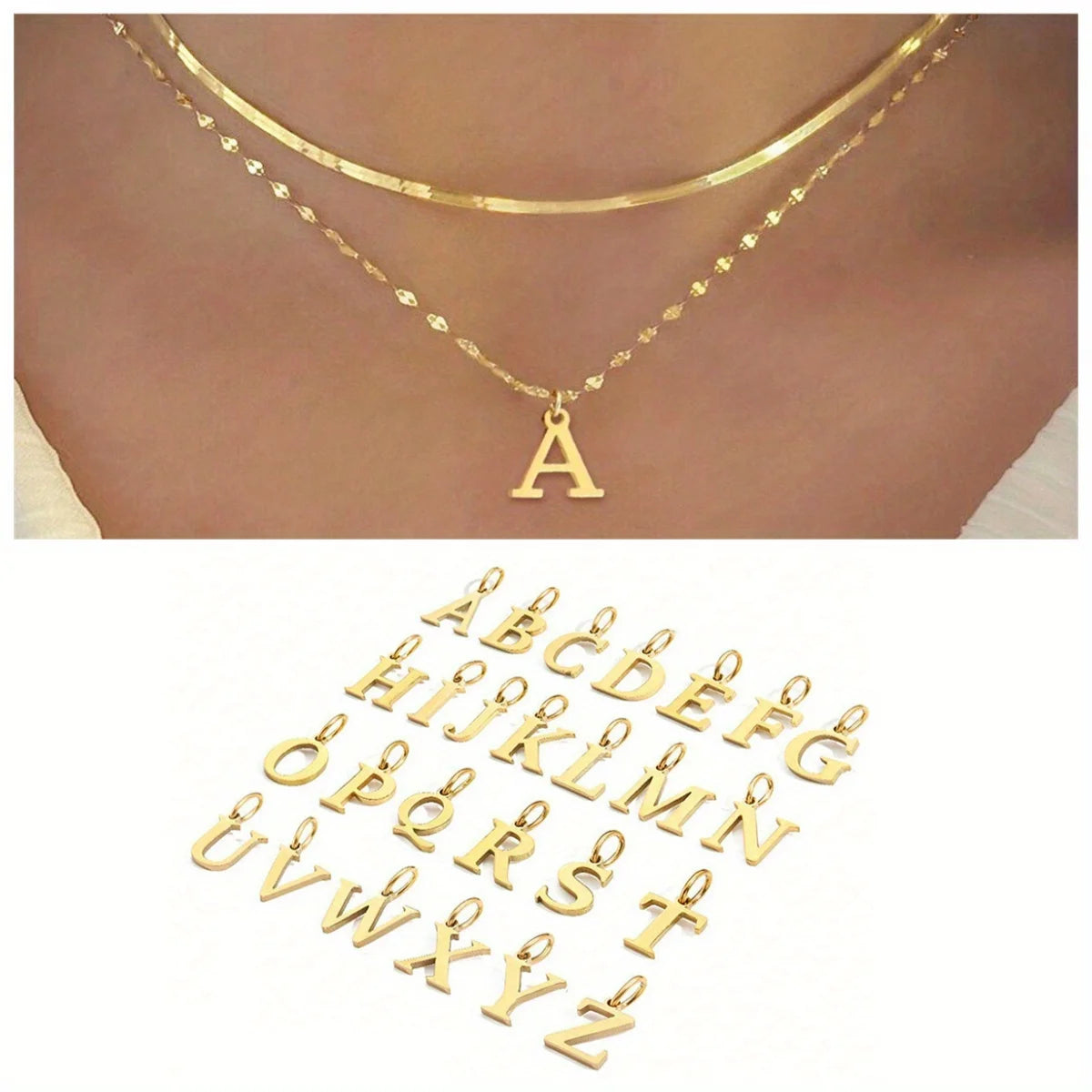 Initial Letter Necklace Set for Women — Gold & Silver | ZUPHAR