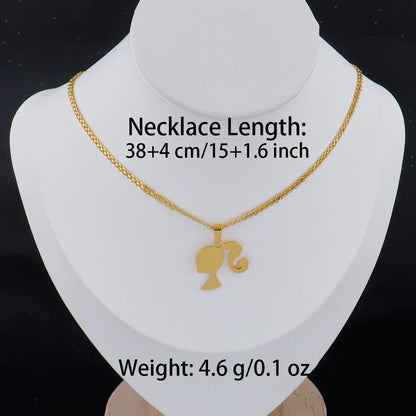 Gold Girl Silhouette Pendant Necklace - 18K Gold Plated Stainless Steel | Gift for Men & Women