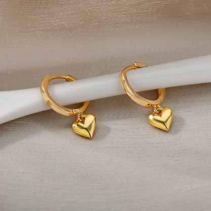 ZUPHAR Heart Stud Earrings — Stainless Steel, Gold & Silver
