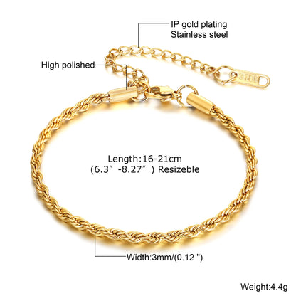 ZUPHAR Bold Gold Chain Bracelet for Men – Stainless Steel Streetwear