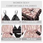 ZUPHAR™ Satin Lace Robe & Lingerie Set