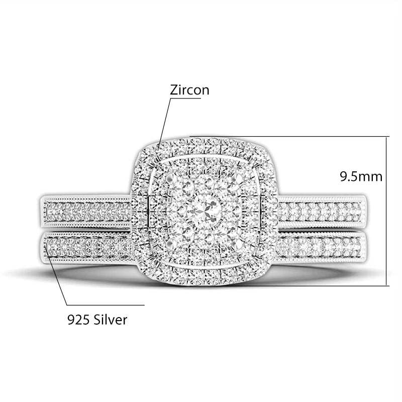 2-Piece Moissanite Bridal Ring Set