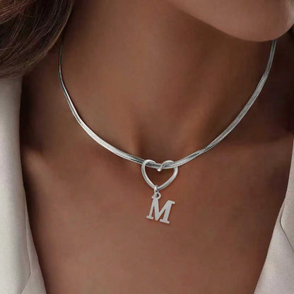ZUPHAR Initial Heart Letter Necklace – Gold & Silver Stainless Steel
