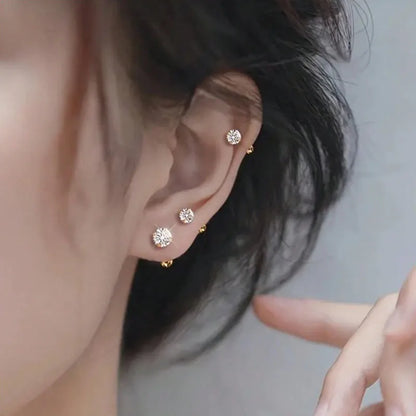 ZUPHAR™ 3-Pair Zirconia Stud Earrings Set