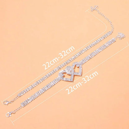 ZUPHAR™ Sparkling Heart Anklet Set – Add Elegant Shine to Every Step