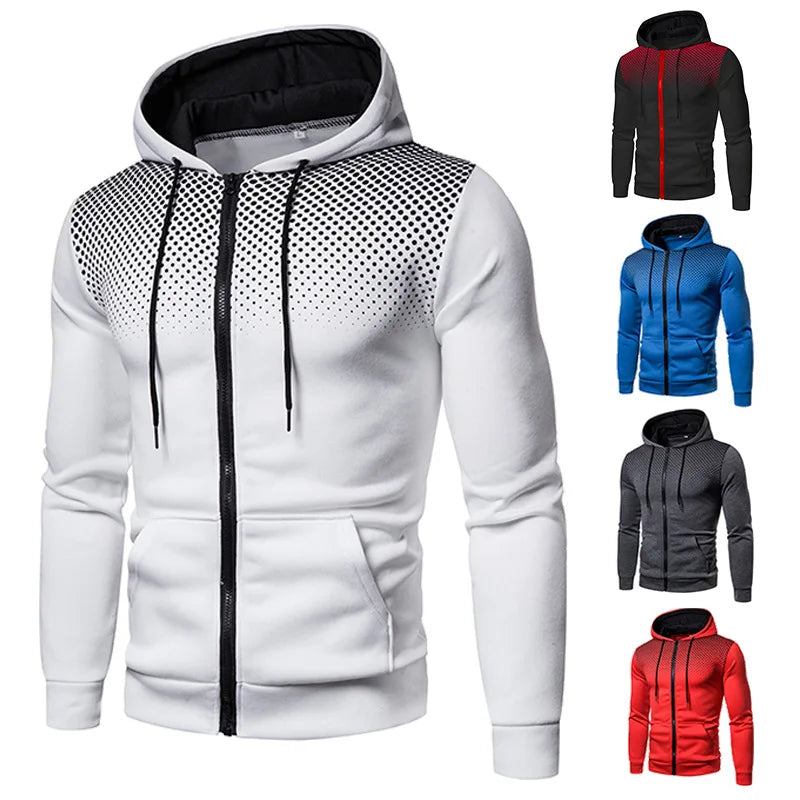 ZUPHAR™ Men’s Polka Dot Zip Hoodie
