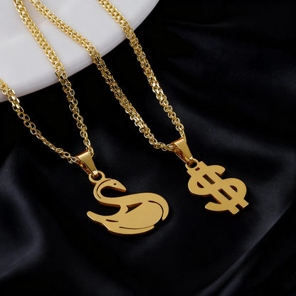 Gold Girl Silhouette Pendant Necklace - 18K Gold Plated Stainless Steel | Gift for Men & Women