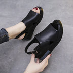 Peep-Toe Wedge Sandals