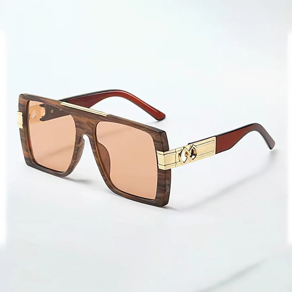 Vintage Square Sunglasses for Women - Gold Decoration | UV400 Anti-Reflective