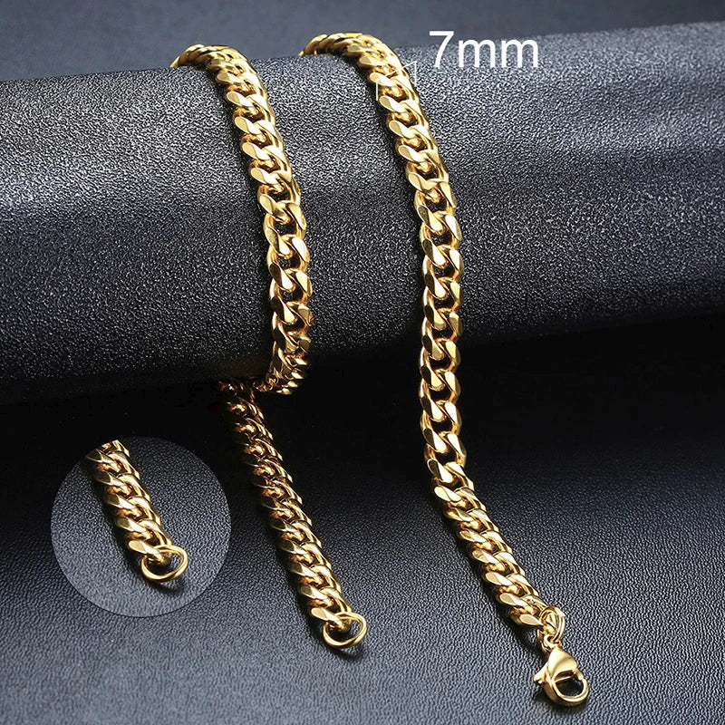 ZUPHAR™ Diamond-Cut Stainless Steel Curb Chain