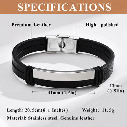ZUPHAR™ Modern Leather & Stainless Steel Bracelet