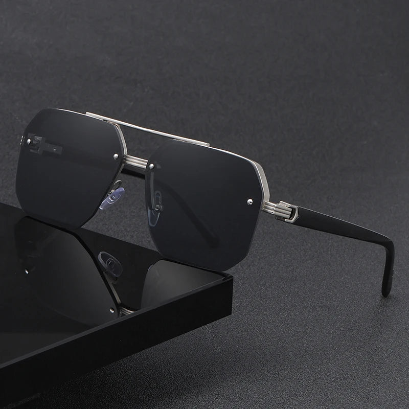 Rimless Rectangle Sunglasses — UV400 | Unisex | Women & Men