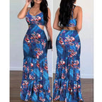 Tropical Floral Cutout Maxi Dress