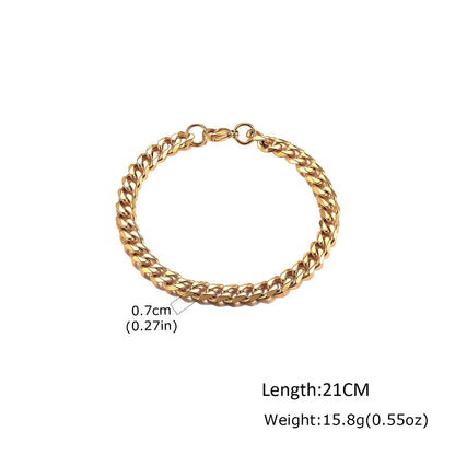 ZUPHAR Bold Gold Chain Bracelet for Men – Stainless Steel Streetwear