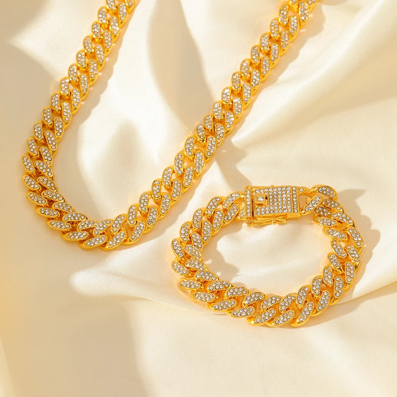 Cuban Chain Necklace & Bracelet Set — Women | ZUPHAR