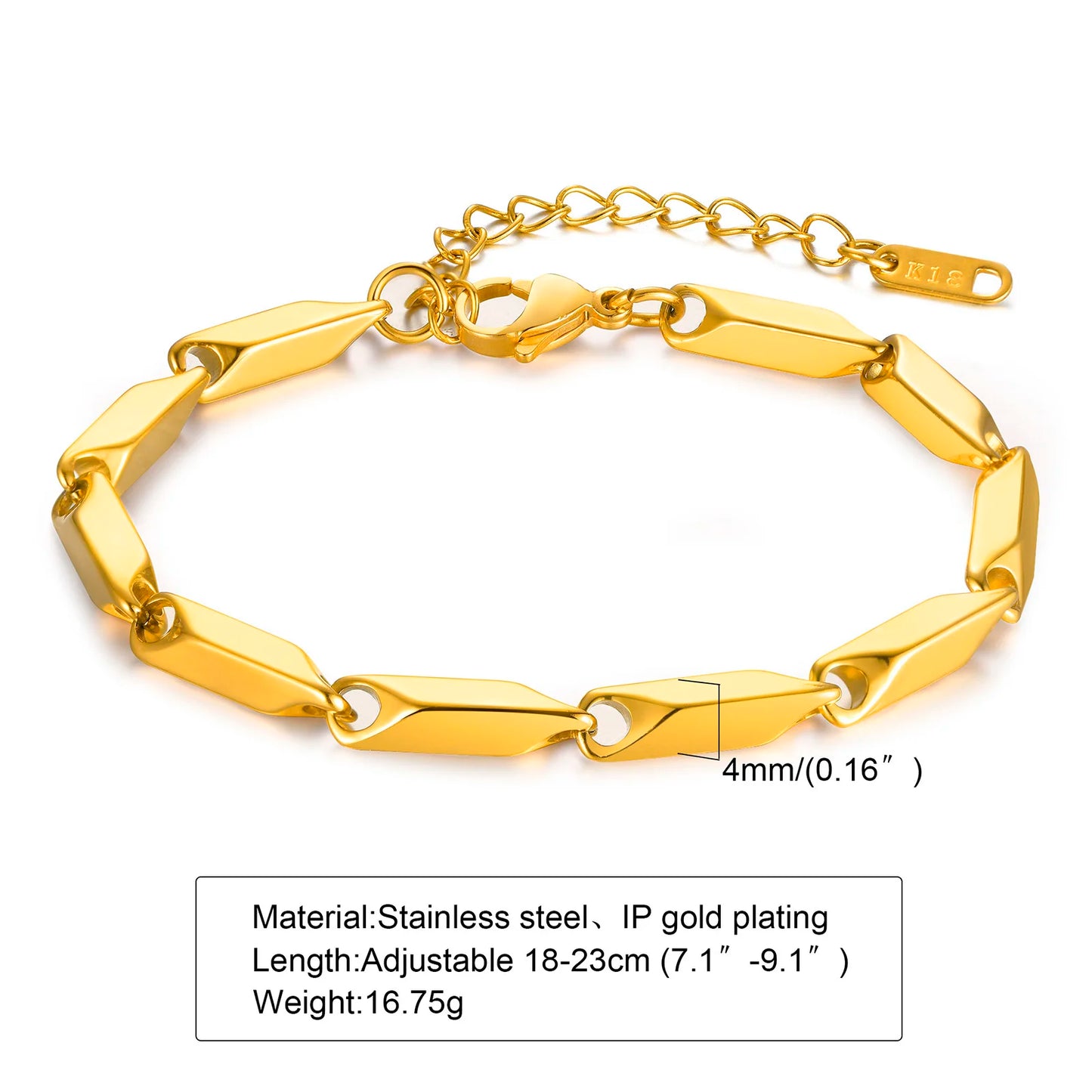 ZUPHAR Bold Gold Chain Bracelet for Men – Stainless Steel Streetwear