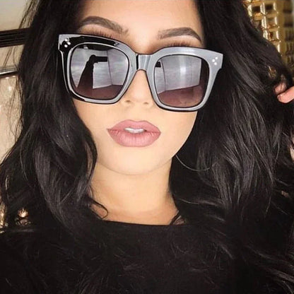 ZUPHAR Oversized Square Sunglasses for Women - Retro Big Frame with Gradient Lenses